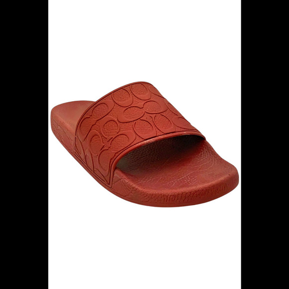 Coach Men's Signature Pool Slide Brick Red - Medium - Picture 1 of 3